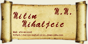 Milin Mihaljčić vizit kartica